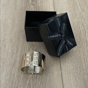 Victoria's Secret Gold Bracelet with Square Crystal Details